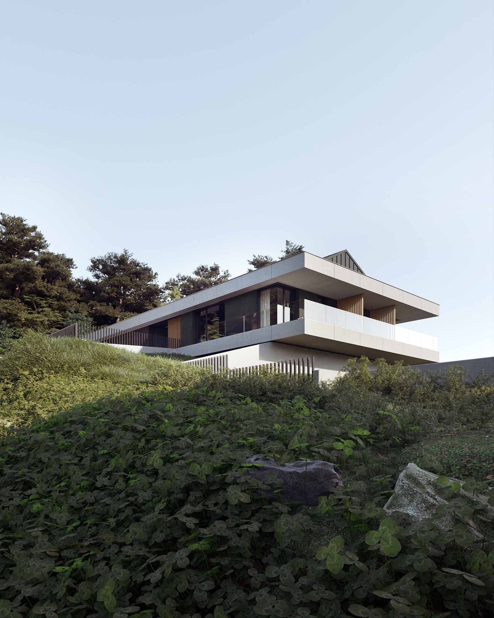 Photo of modern house design on a hill from Todos. Architekci. Project 1.